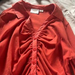 Anthropologie dark orange knit blouse . Size. XL . Never worn !